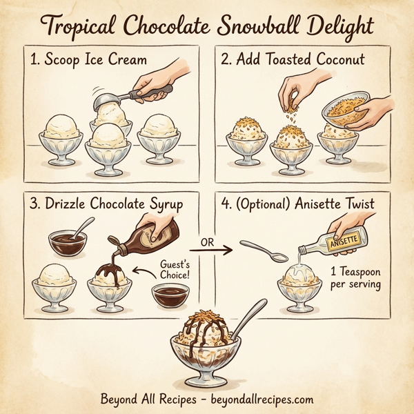 Tropical Chocolate Snowball Delight instructions