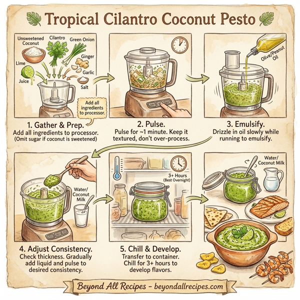 Tropical Cilantro Coconut Pesto instructions