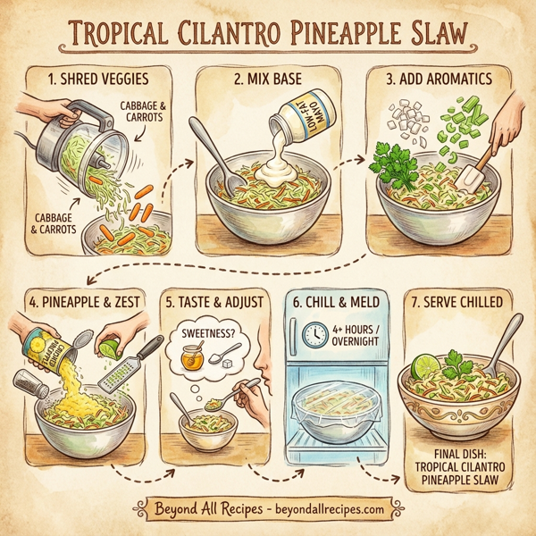Tropical Cilantro Pineapple Slaw instructions