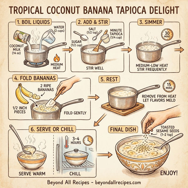 Tropical Coconut Banana Tapioca Delight instructions