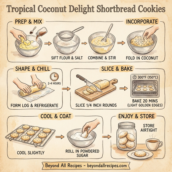 Tropical Coconut Delight Shortbread Cookies instructions