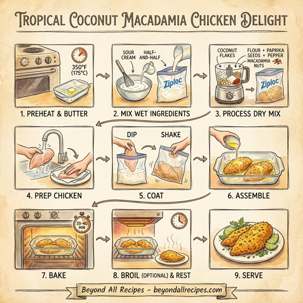Tropical Coconut Macadamia Chicken Delight instructions