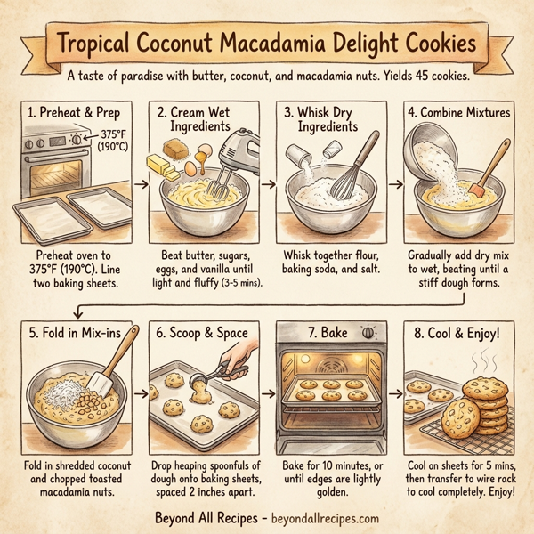 Tropical Coconut Macadamia Delight Cookies instructions