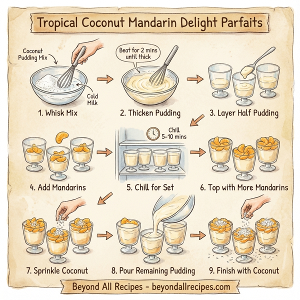 Tropical Coconut Mandarin Delight Parfaits instructions