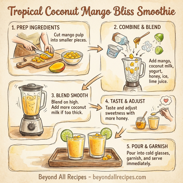 Tropical Coconut Mango Bliss Smoothie instructions
