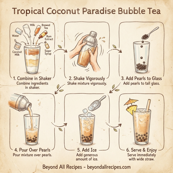 Tropical Coconut Paradise Bubble Tea instructions