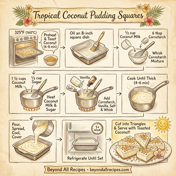 Tropical Coconut Pudding Squares instructions