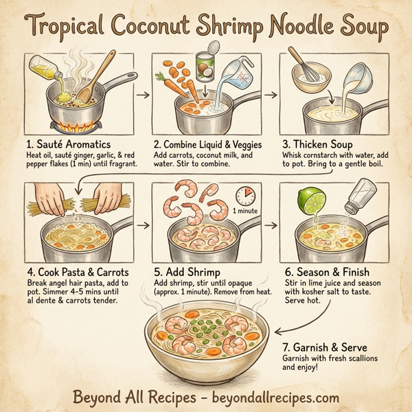 Tropical Coconut Shrimp Noodle Soup instructions