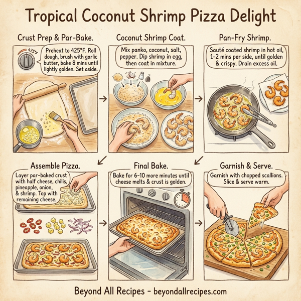 Tropical Coconut Shrimp Pizza Delight instructions