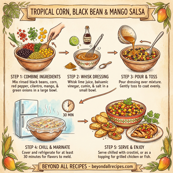 Tropical Corn, Black Bean & Mango Salsa instructions