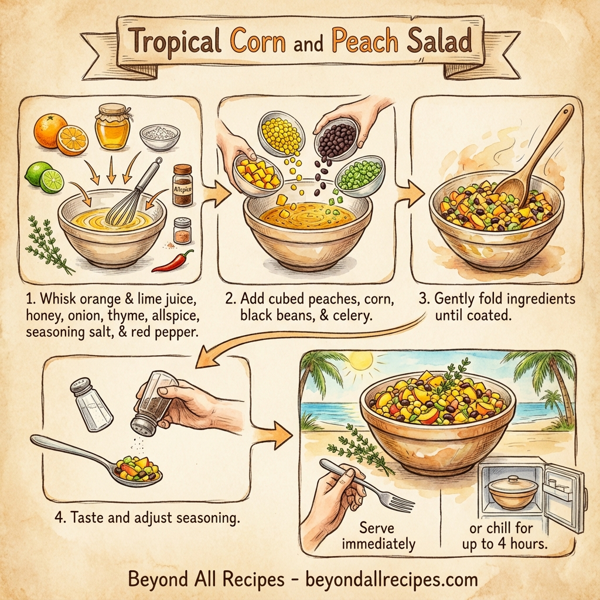 Tropical Corn and Peach Salad instructions