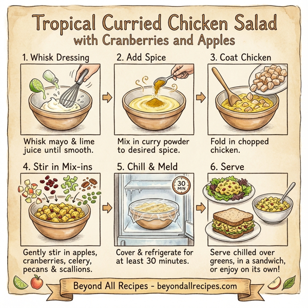 Tropical Curried Chicken Salad with Cranberries and Apples instructions