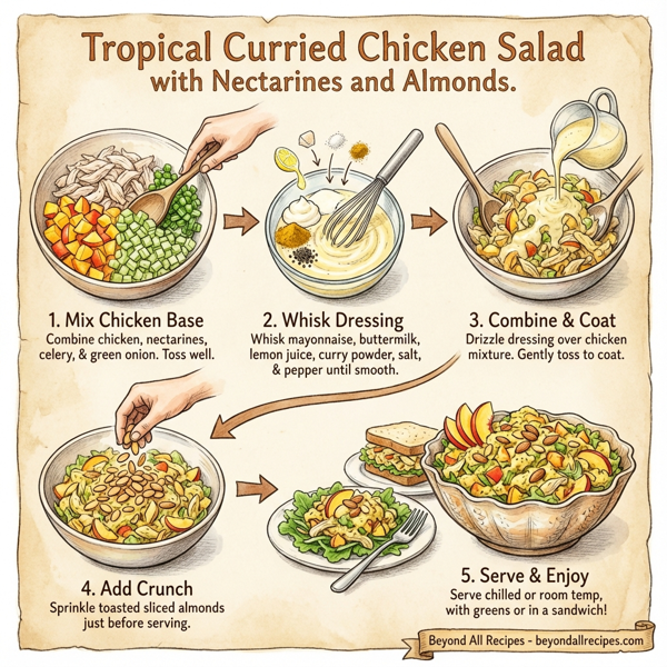 Tropical Curried Chicken Salad with Nectarines and Almonds instructions