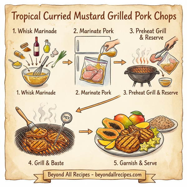 Tropical Curried Mustard Grilled Pork Chops instructions