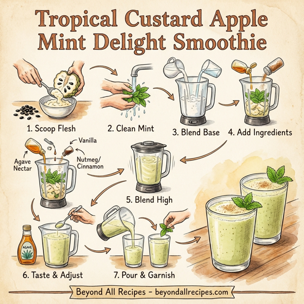 Tropical Custard Apple Mint Delight Smoothie instructions