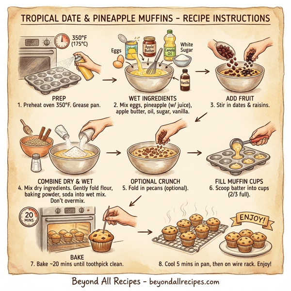 Tropical Date and Pineapple Muffins instructions