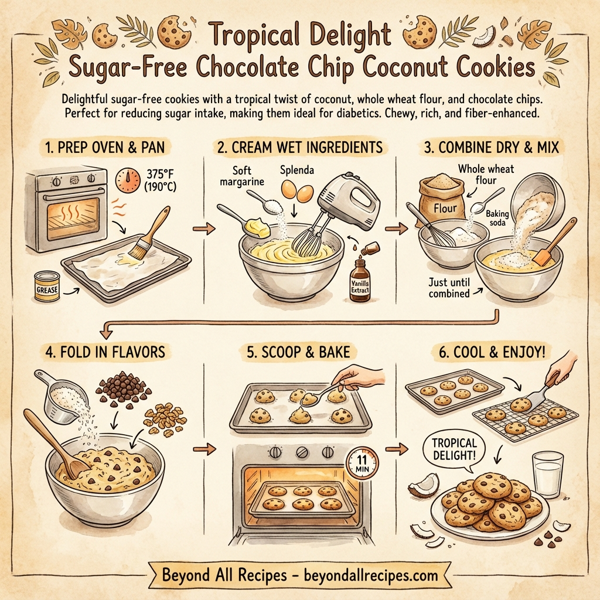 Tropical Delight Sugar-Free Chocolate Chip Coconut Cookies instructions