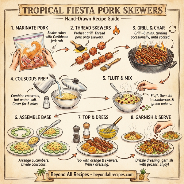 Tropical Fiesta Pork Skewers instructions