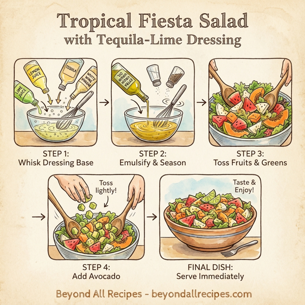 Tropical Fiesta Salad with Tequila-Lime Dressing instructions