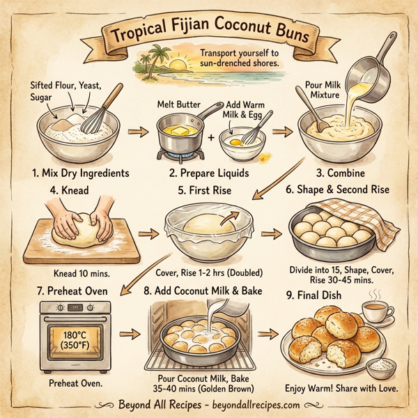 Tropical Fijian Coconut Buns instructions