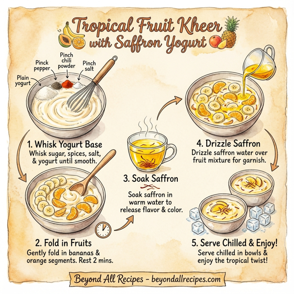 Tropical Fruit Kheer with Saffron Yogurt instructions