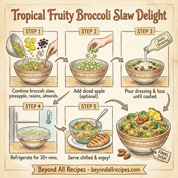 Tropical Fruity Broccoli Slaw Delight instructions