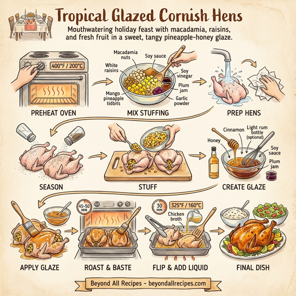 Tropical Glazed Cornish Hens instructions
