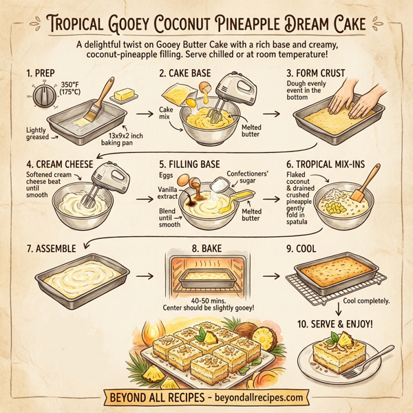 Tropical Gooey Coconut Pineapple Dream Cake instructions