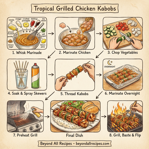 Tropical Grilled Chicken Kabobs instructions