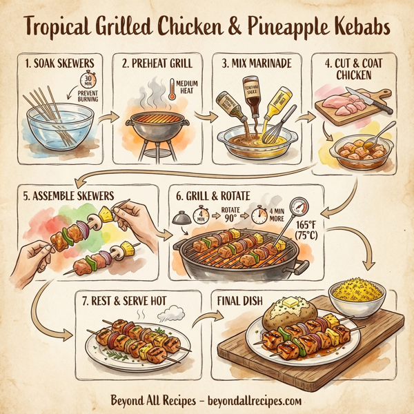 Tropical Grilled Chicken & Pineapple Kebabs instructions