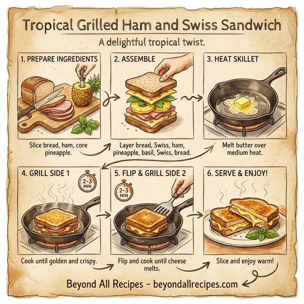 Tropical Grilled Ham and Swiss Sandwich instructions