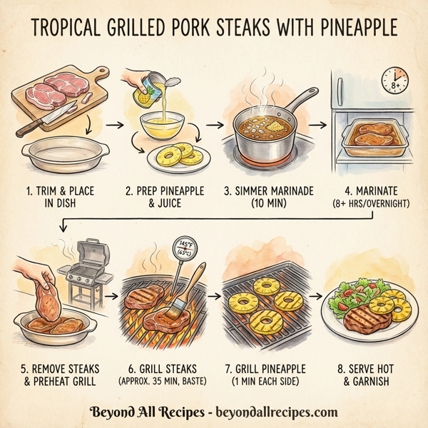 Tropical Grilled Pork Steaks with Pineapple instructions