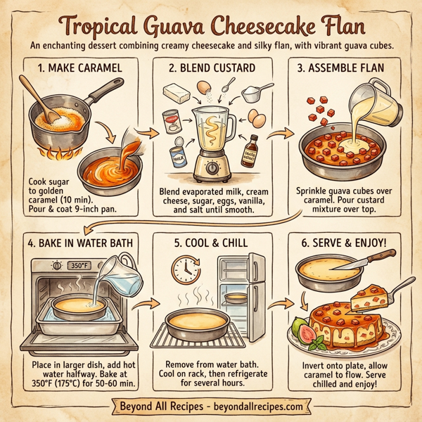 Tropical Guava Cheesecake Flan instructions