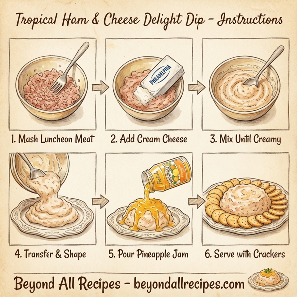 Tropical Ham & Cheese Delight Dip instructions