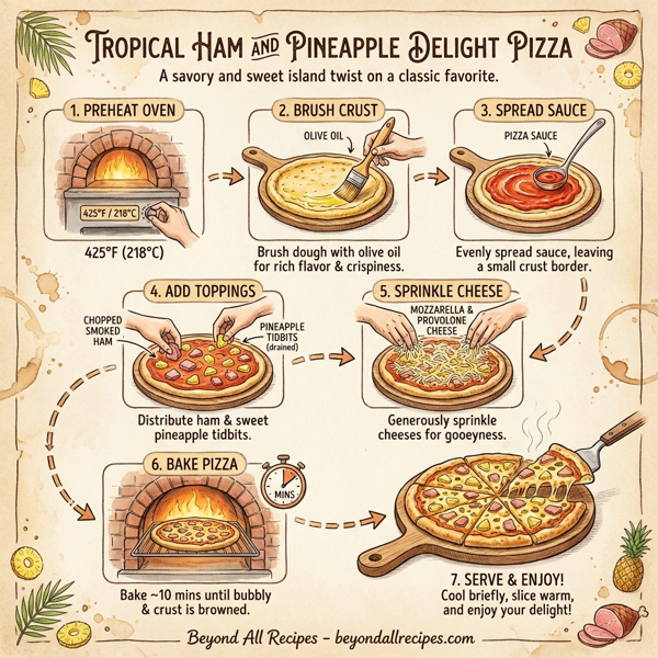 Tropical Ham and Pineapple Delight Pizza instructions