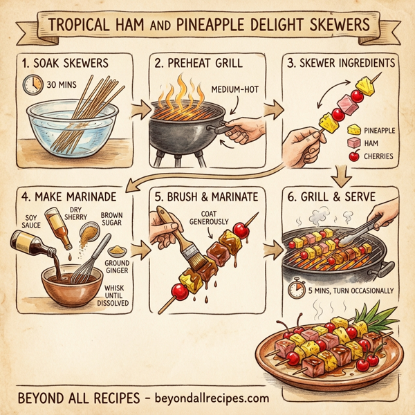 Tropical Ham and Pineapple Delight Skewers instructions