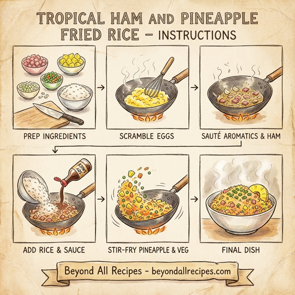 Tropical Ham and Pineapple Fried Rice instructions
