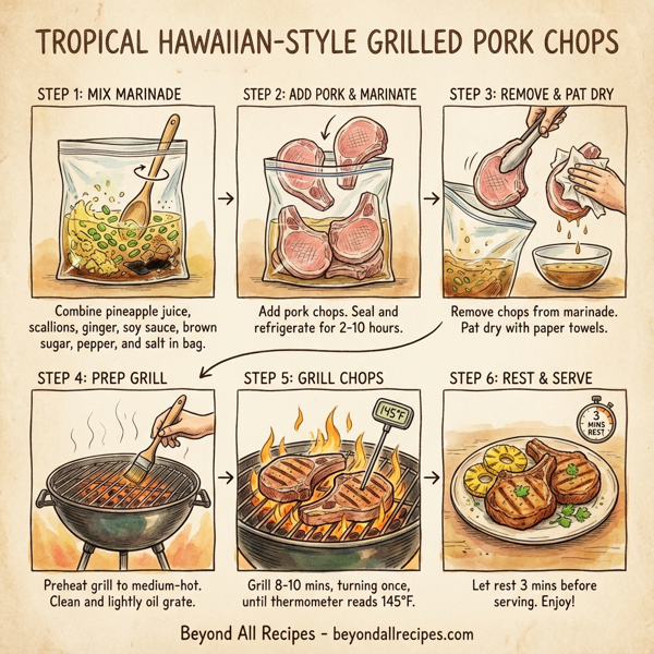 Tropical Hawaiian-Style Grilled Pork Chops instructions