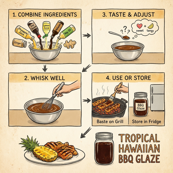 Tropical Hawaiian BBQ Glaze instructions