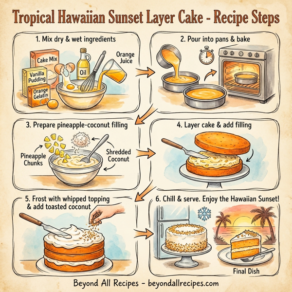 Tropical Hawaiian Sunset Layer Cake instructions
