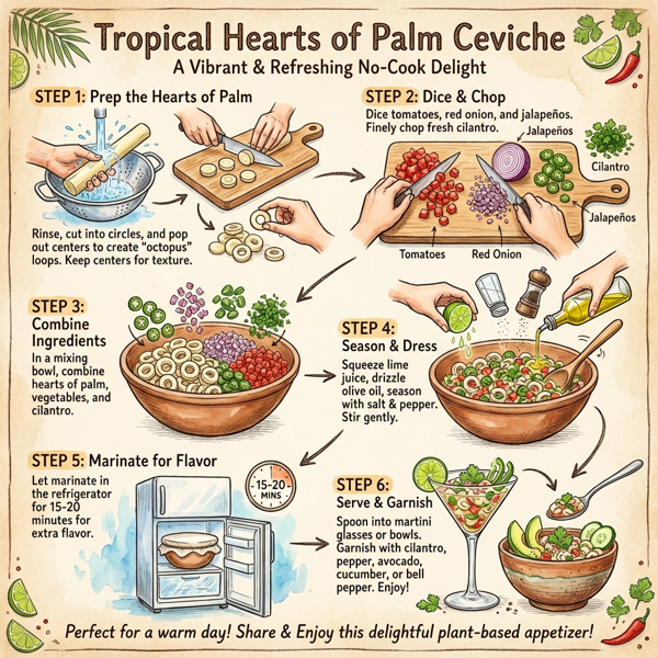 Tropical Hearts of Palm Ceviche instructions