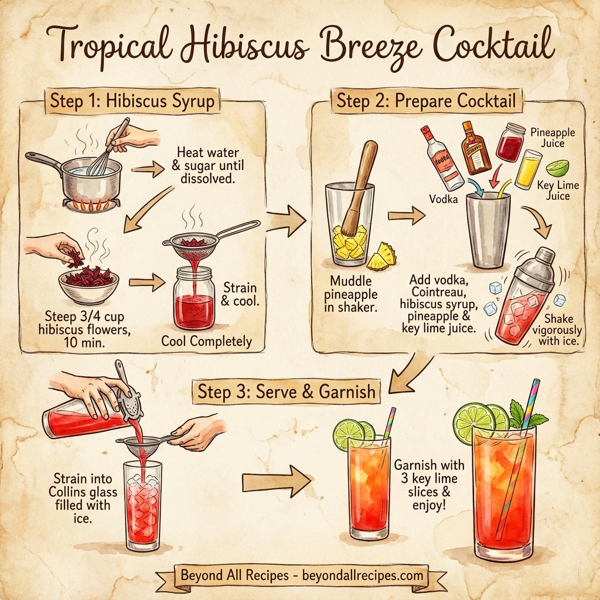 Tropical Hibiscus Breeze Cocktail instructions