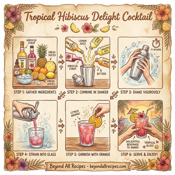 Tropical Hibiscus Delight Cocktail instructions