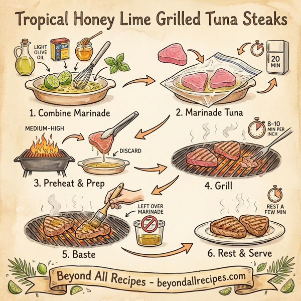 Tropical Honey Lime Grilled Tuna Steaks instructions