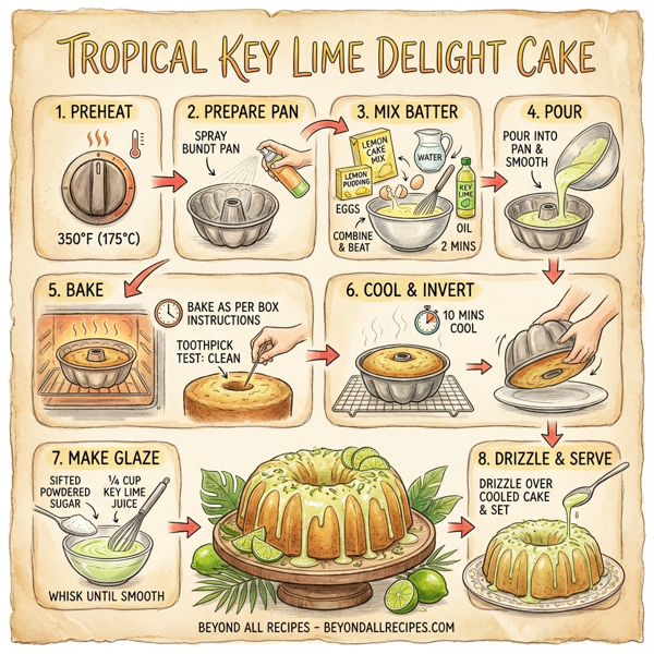 Tropical Key Lime Delight Cake instructions