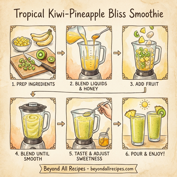 Tropical Kiwi-Pineapple Bliss Smoothie instructions