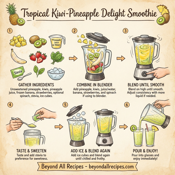 Tropical Kiwi-Pineapple Delight Smoothie instructions