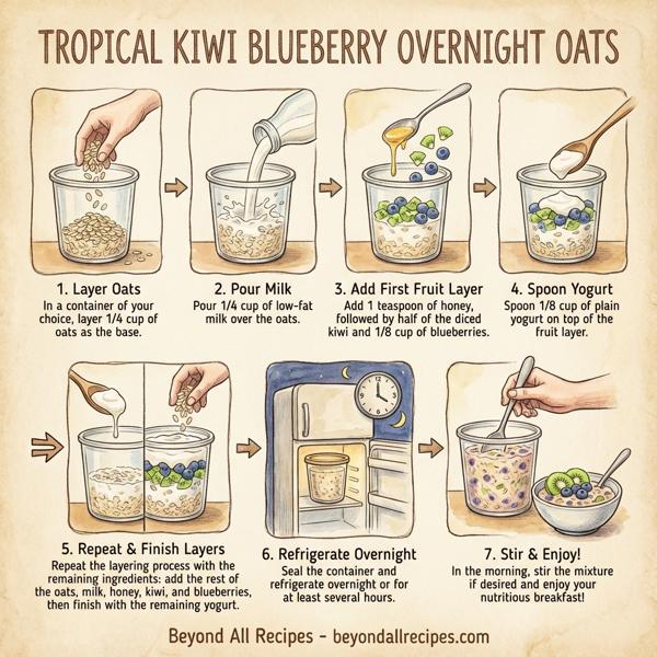 Tropical Kiwi Blueberry Overnight Oats instructions