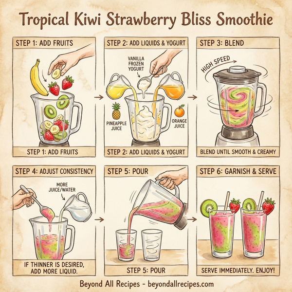 Tropical Kiwi Strawberry Bliss Smoothie instructions