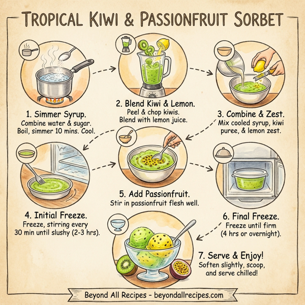 Tropical Kiwi and Passionfruit Sorbet instructions